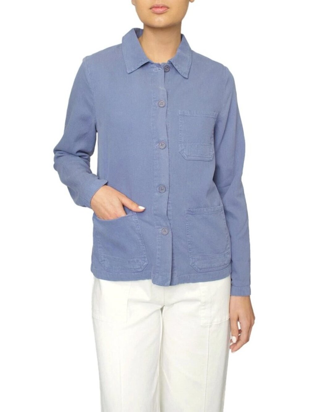 LACAUSA Claire Blue Workwear Style Light Jacket